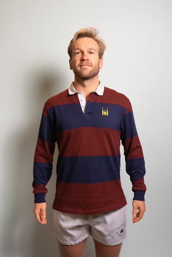 Rugby polo navy blue and maroon