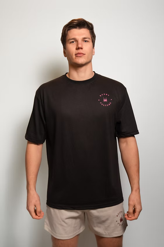Rugby Culture Oval Earth T-Shirt Black