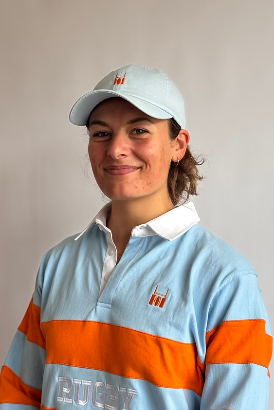 Rugby polo sky blue orange