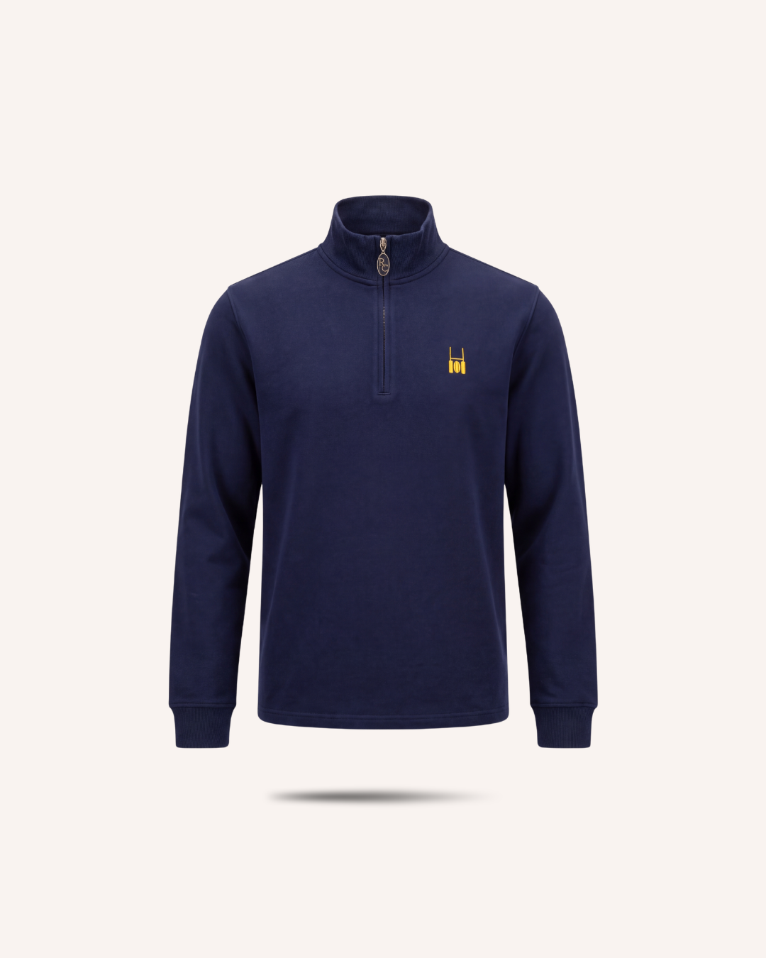 Rugby Culture Navy Blue Quarter-Zip, flat lay front view