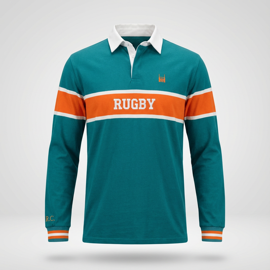 Rugby polo teal orange