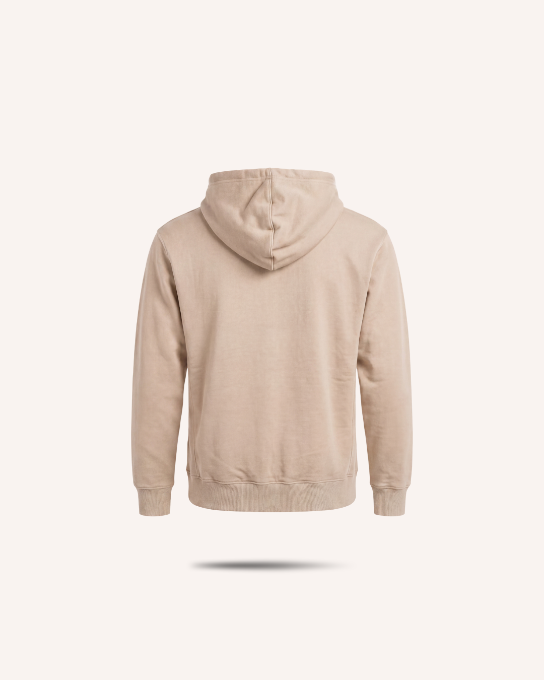 Rugby Culture Beige Hoodie, flat lay back view