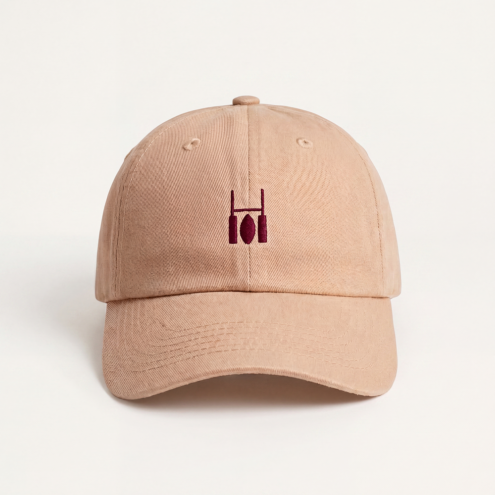 Beige & Maroon Cap
