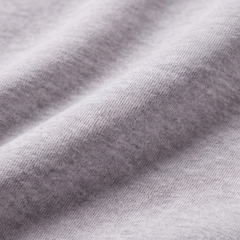 Close-up of grey Rugby Culture heavyweight cotton fabric