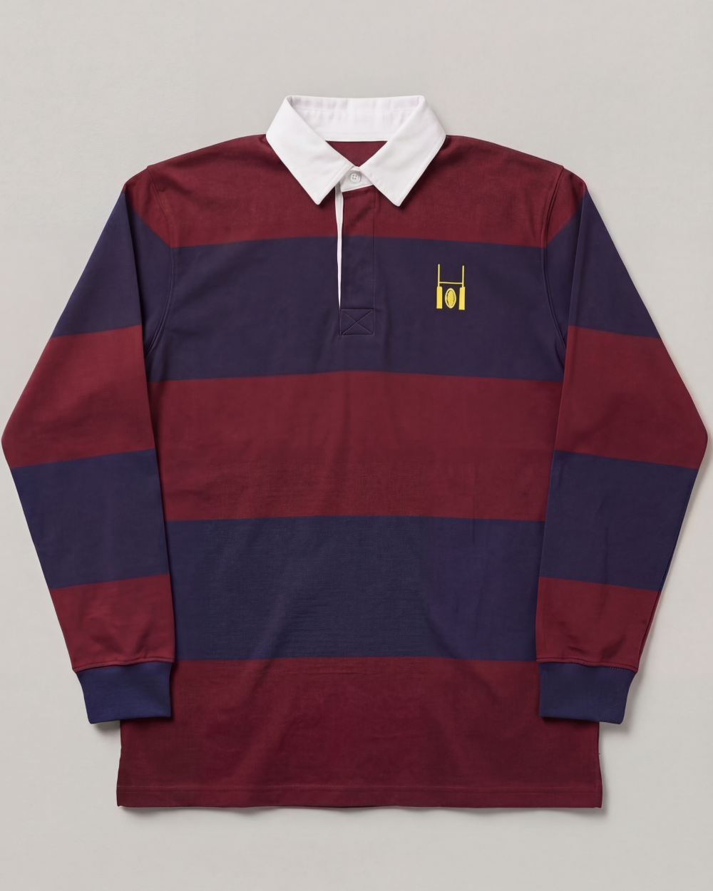 Navy Blue & Maroon Rugby Polo