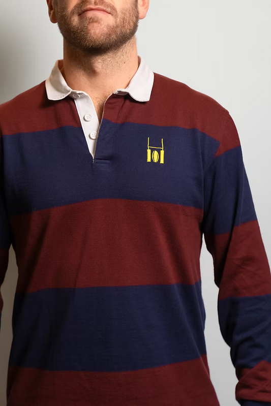 Rugby polo navy blue and maroon