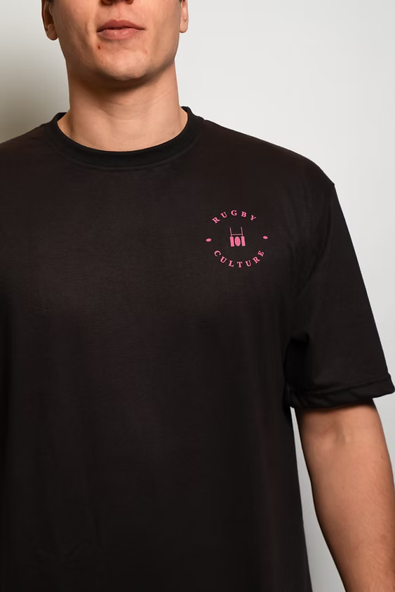 Rugby Culture Oval Earth T-Shirt Black