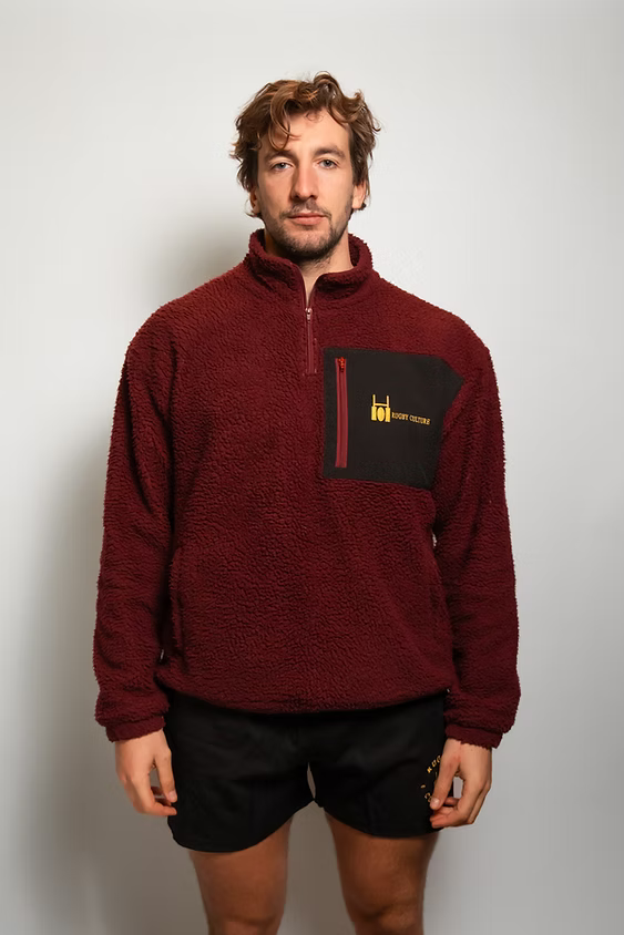 R.C. Teddyfleece Quarter-Zip Jacket (Maroon)