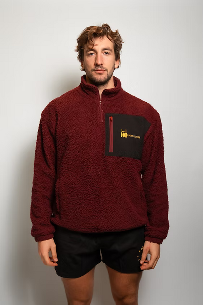 R.C. Teddyfleece Quarter-Zip Jacket (Maroon)
