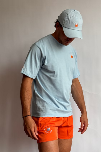 Rugby Culture back print baby blue shirt