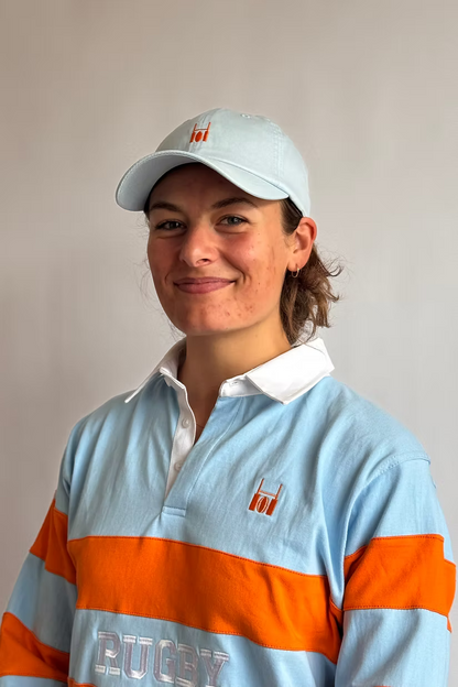 Rugby polo sky blue orange