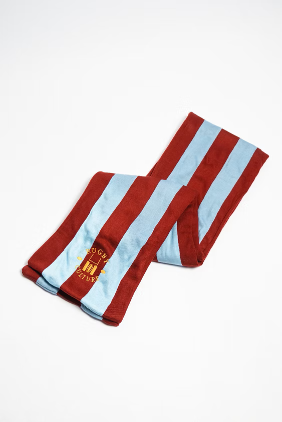 R.C. College Scarf Sky Blue & Maroon