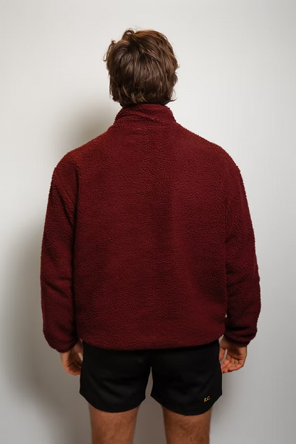 R.C. Teddyfleece Quarter-Zip Jacket (Maroon)