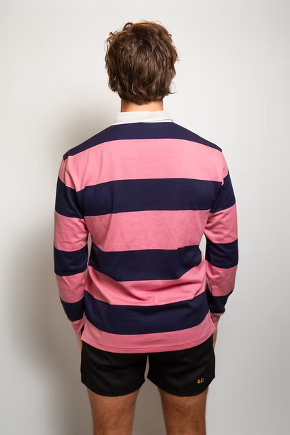 Rugby polo navy blue and pink