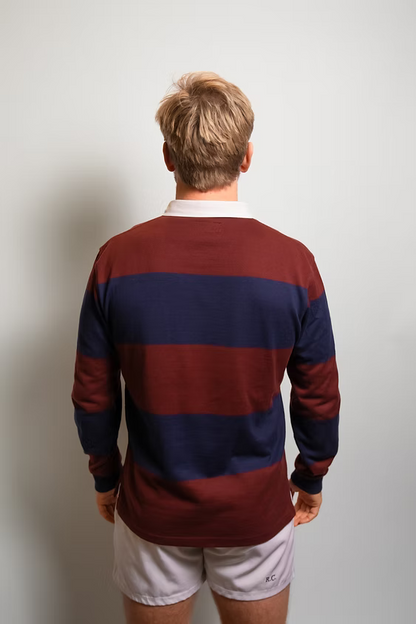 Rugby polo navy blue and maroon