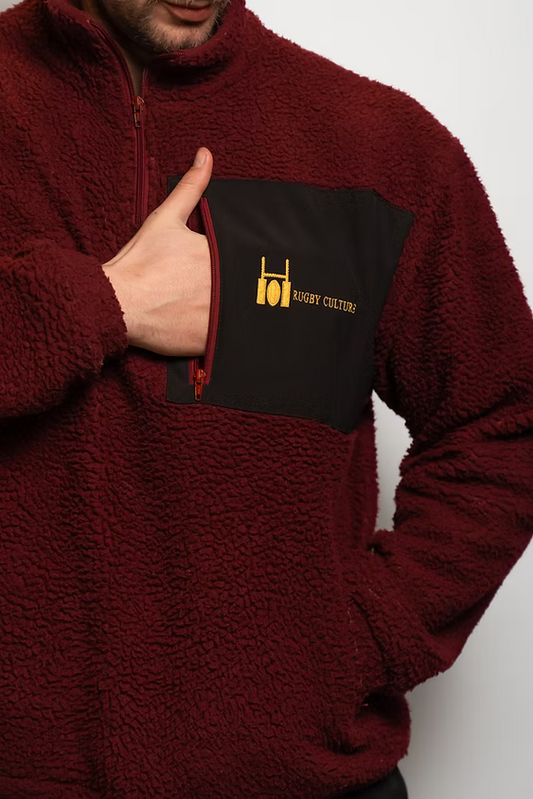 R.C. Teddyfleece Quarter-Zip Jacket (Maroon)