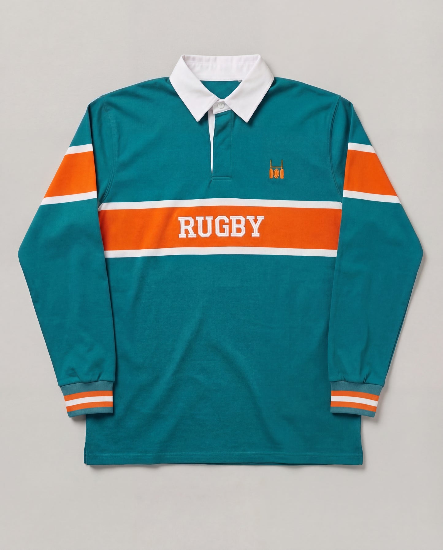 R.C. Rugby Polo Teal & Orange