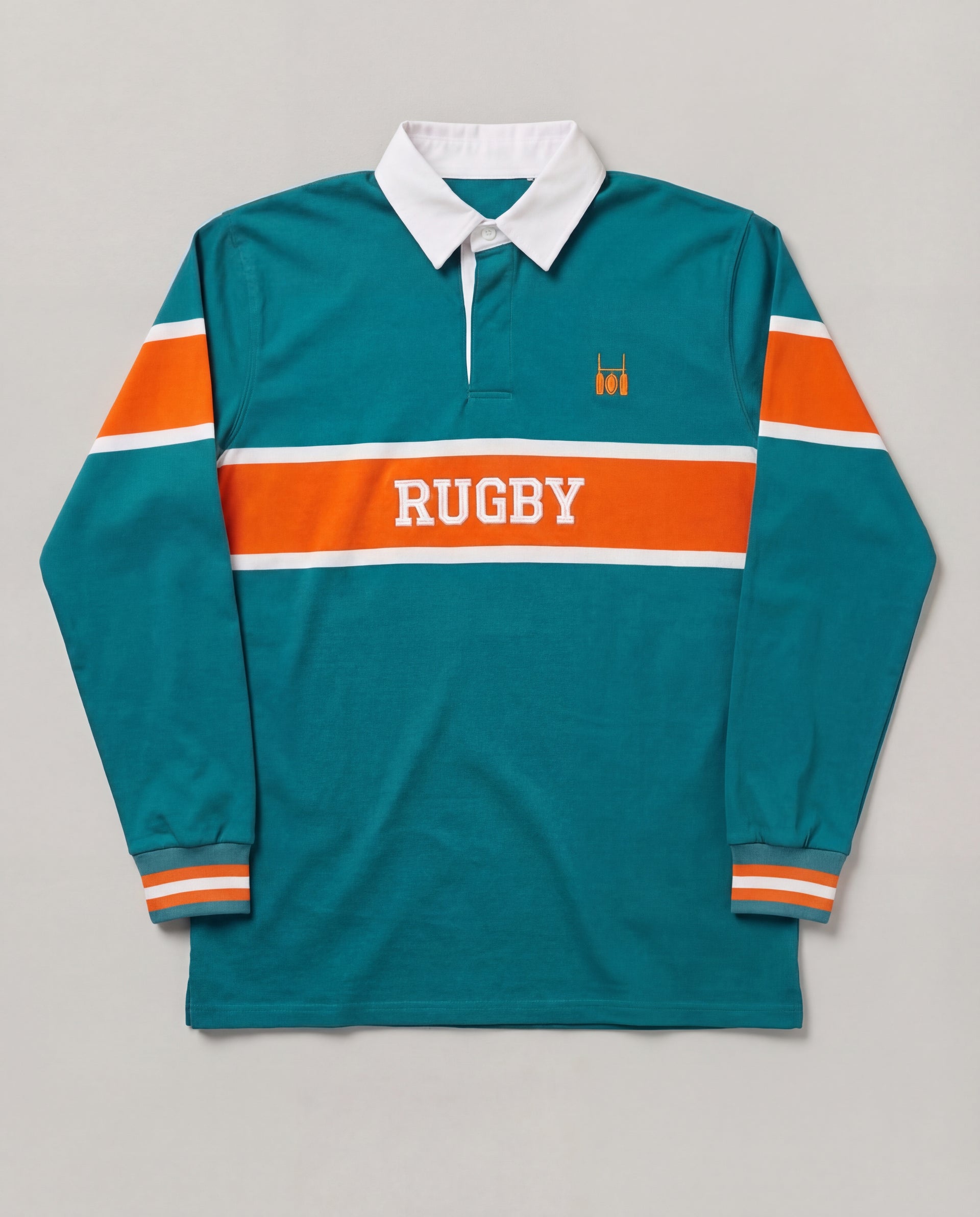 R.C. Rugby Polo Teal & Orange