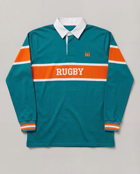 R.C. Rugby Polo Teal & Orange