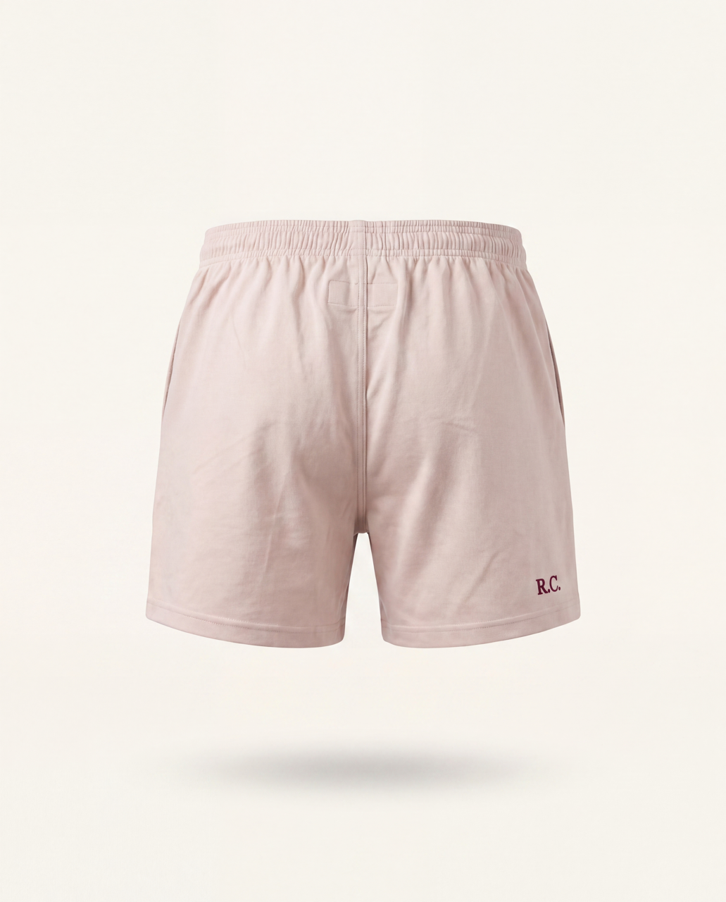 Rugby Culture Beige Scrum Shorts, flat lay back view
